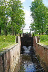 Gateways sluice (locks) on the Augustow Canal, Poland, Belarus. It is under the protection of UNESCO