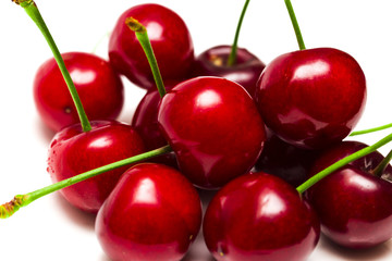 cherries isolated on the white background