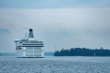 White passenger ship