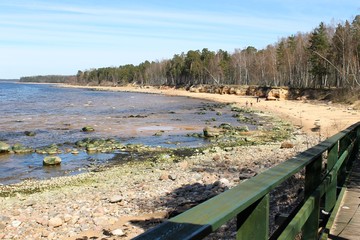 Stone coast in Latvia, Springtime
