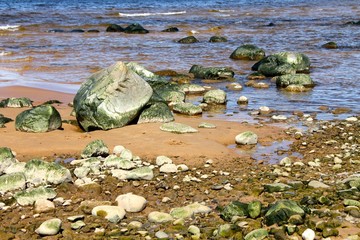 Stone coast in Latvia, Springtime