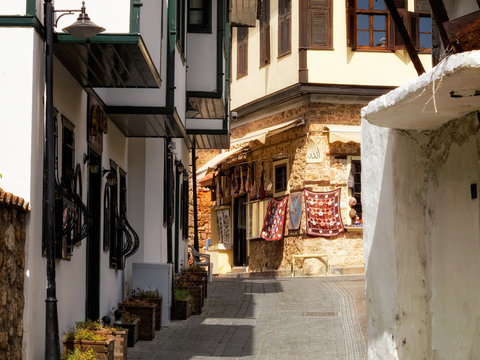 Narrow street in Antalya, Turkey