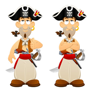 Funny pirate. A cartoon character.
