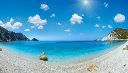 Petani Beach sunshiny panorama (Kefalonia, Greece)