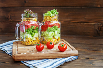 Vegetable salad. Healthy food, Diet, Detox, Clean Eating or Vegetarian concept