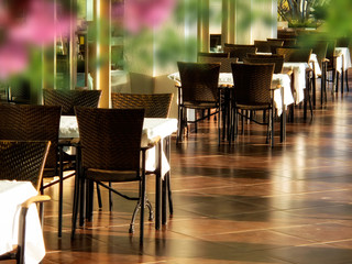 close up outdoor restaurant