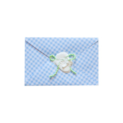 mail envelope and letter sealed with wax seal stamp. isolated.