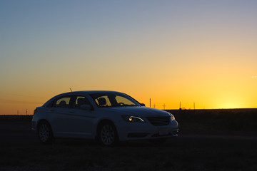 Obraz na płótnie Canvas Chrysler in the sunset