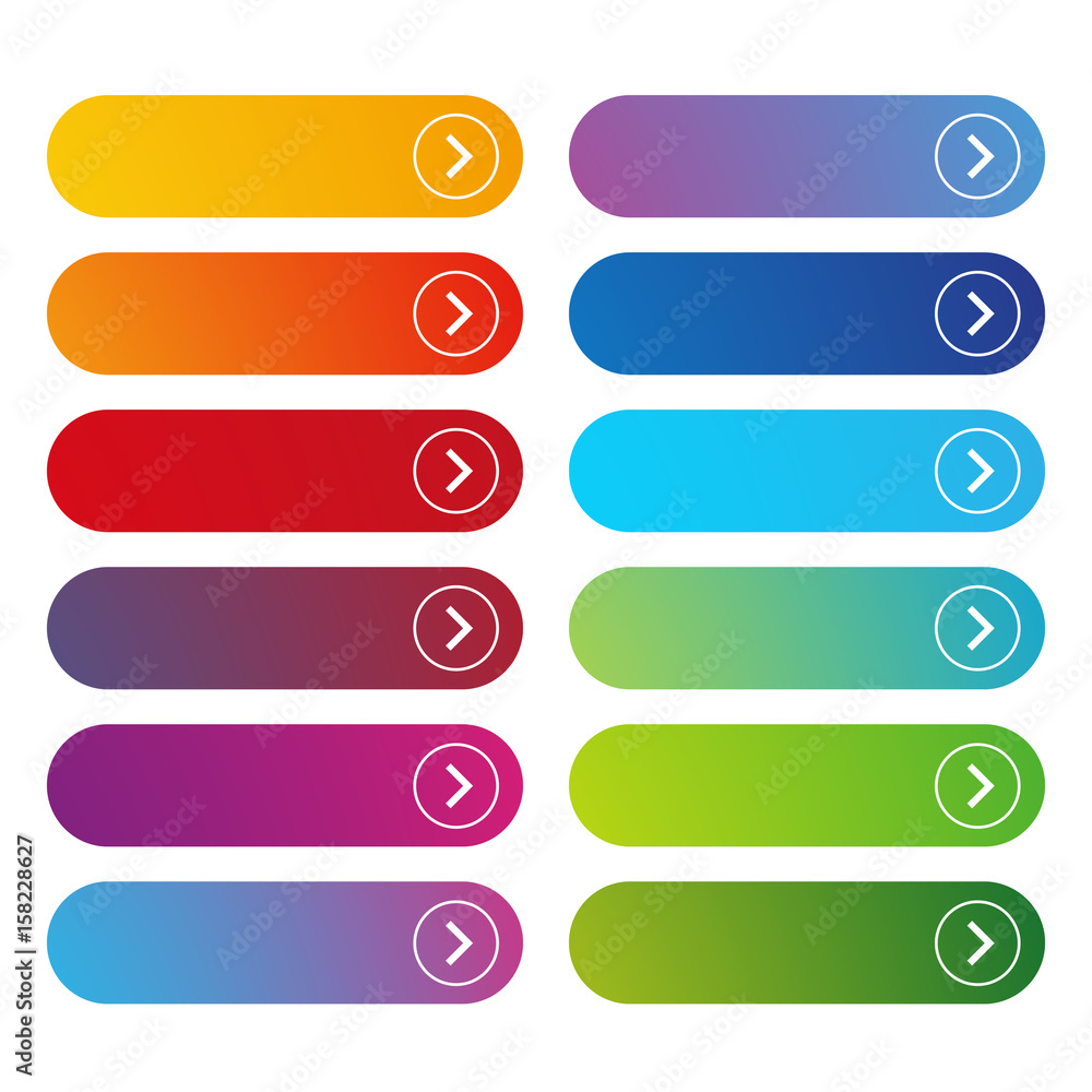 Poster Empty web button set vector