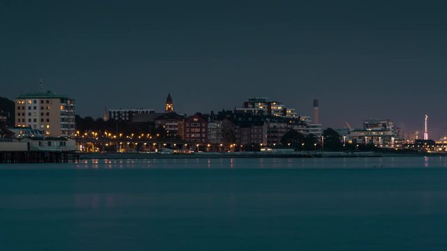 Time lapse of Helsingborg in dusk