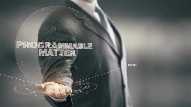 Programmable Matter with hologram businessman concept