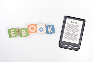 e-book reader device and toy blocks concept