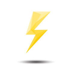 Polygon Lightning Bolt Icon on white background