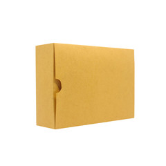brown box isolated on a white background. side view 