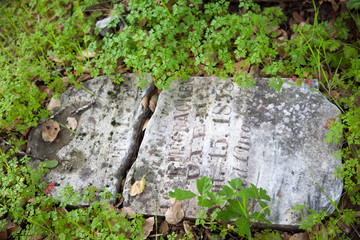Tombstone in old cemetery