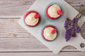 Heart cupcakes for Valentine's Day