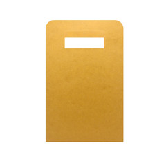 brown paper bag isolated on a white background. front view