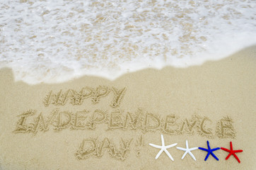 Independence USA day background on the beach