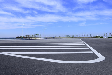 Asphalt road and line