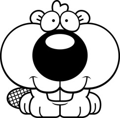 Fototapeta premium Cartoon Beaver Smiling
