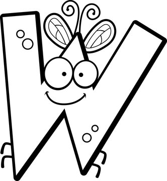 recommend clip art: Cartoon Letter W Bug