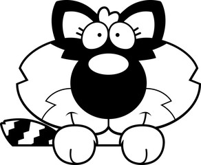 Fototapeta premium Cartoon Raccoon Peeking