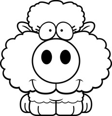 Fototapeta premium Cartoon Lamb Smiling