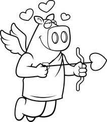 Obraz premium Cupid Pig