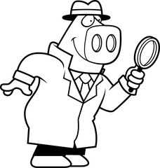 Cartoon Pig Detective
