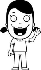 Cartoon Girl Waving