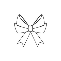 decorative bow icon over white background. vector illustration