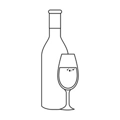 champagne bottle icon over white background. vector illustration