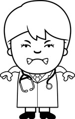 Obraz premium Angry Cartoon Child Doctor