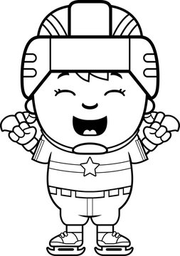 recommend clip art: Cartoon Hockey Player Celebrate
