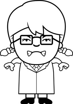 Angry Cartoon Little Scientist