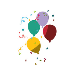 colorful balloons over white background. vector illustration