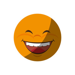 cartoon happy face icon over white background. colorful design. vector illustration