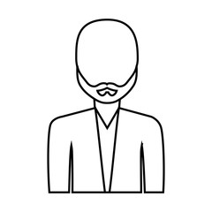 avatar man icon over white background. vector illustration