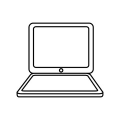 laptop computer icon over white background. vector illustration