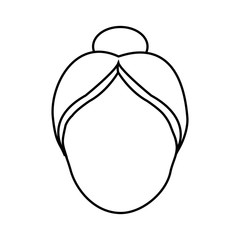 avatar woman face icon over white background. vector illustration