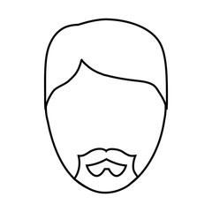 avatar man face icon over white background. vector illustration