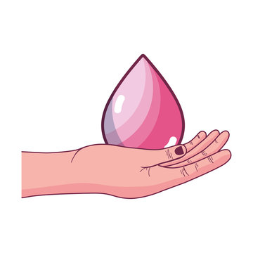 blood droup in the hands to donation symbol