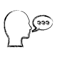 man with speech bubble icon over white background. vector illustration