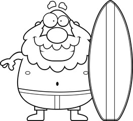 Cartoon Man Surfboard