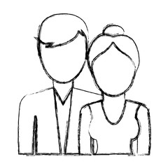 avatar couple icon over white background. vector illustration