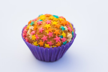 Cupcake decorated with stars 