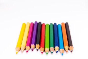 pencil color on white background