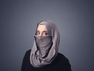 Muslim woman wearing niqab