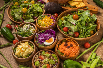 野菜サラダ　 Various vegetable salads