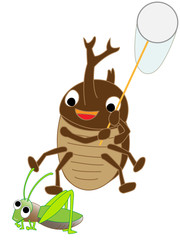 カブトムシの虫取り